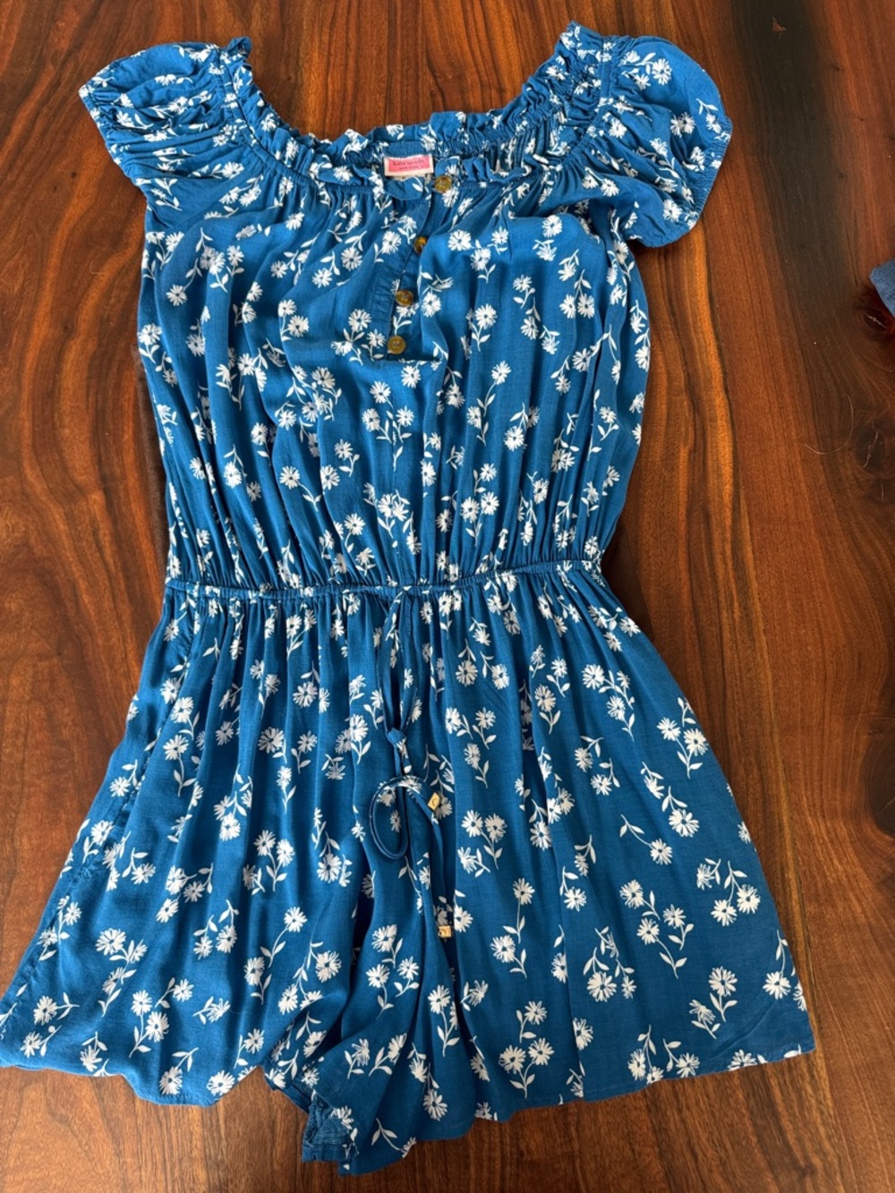 kate spade Blue Floral Off-Shoulder Top